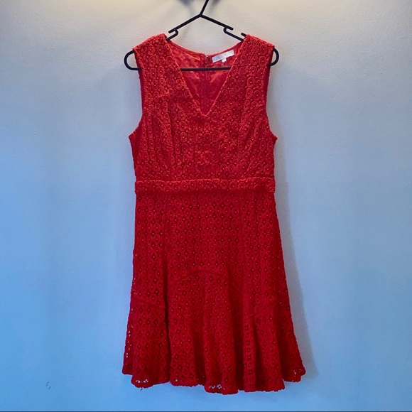 San & Sony by Anthropologie romantic red dress - Picture 4 of 7